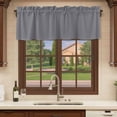 thumbnail image 6 of Grey Pure Color Curtain Valances for Windows, Kitchen Valance Window Treatments Panel 2 Pack, Aesthetics Contemporary Luxury Rod Pocket Short Curtains for Bathroom Bedroom 54 x 18 Inch, 6 of 8