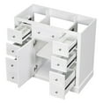 thumbnail image 3 of 36" Bathroom Vanity without Sink, Modern Bathroom Cabinet Base with One Cabinet and Six Drawers, Solid Wood Bathroom Cabinet for Bathroom, White, 3 of 9