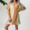 thumbnail image 2 of Traje de baño para mujer con cuello en V suelto playa Bikini traje de baño protector solar camisa cubrir Pompotops lopia1000430, 2 of 6