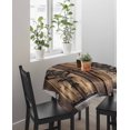 thumbnail image 4 of Wooden Plank Suqare Tablecloth - 60 x 60 Inch, Rustic Farmhouse Brown Black Barn Door Waterproof & StainResistant Tablecloth, Washable Oil-proof Table Cover for Dining/Party/Wedding/Camping/Buffet, 4 of 9