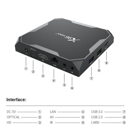 X96 max plus Smart TV Box Amlogic Android 9.0 Quad Core 4G 32G/64G 2.4G ...