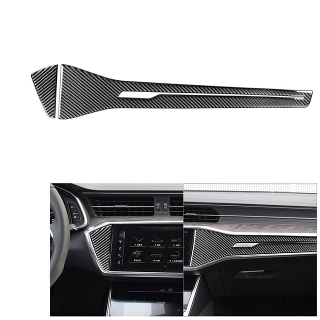 Real Bright Soft Car Interior Carbon Fiber Sticker Decoration2Pcs For Audi A7 Sportback Carbon Fiber Interior Dashboard CoverAuto Car Protection Interior Accessories