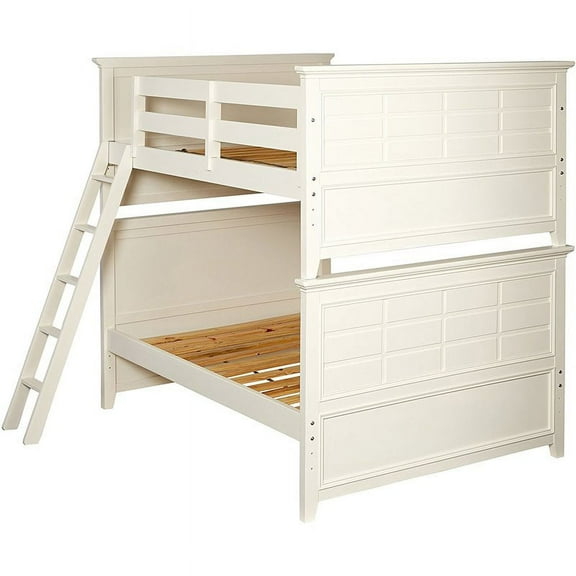My Home Furnishings Bailey Engineered Hard Wood Full Bunk Bed in Bright White