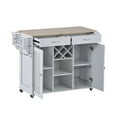 thumbnail image 3 of Harper & Bright Designs Rolling Mobile Kitchen Island Cart with 2 Storage Cabinets and 4 Locking Wheels, Wine Racks, Drawers, Spice & Towel Rack, 3 of 8