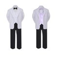 thumbnail image 2 of 5-7pc Formal Black White Suit Set Lilac Bow Necktie Vest Boy Baby Sm-20 Teen, 2 of 3