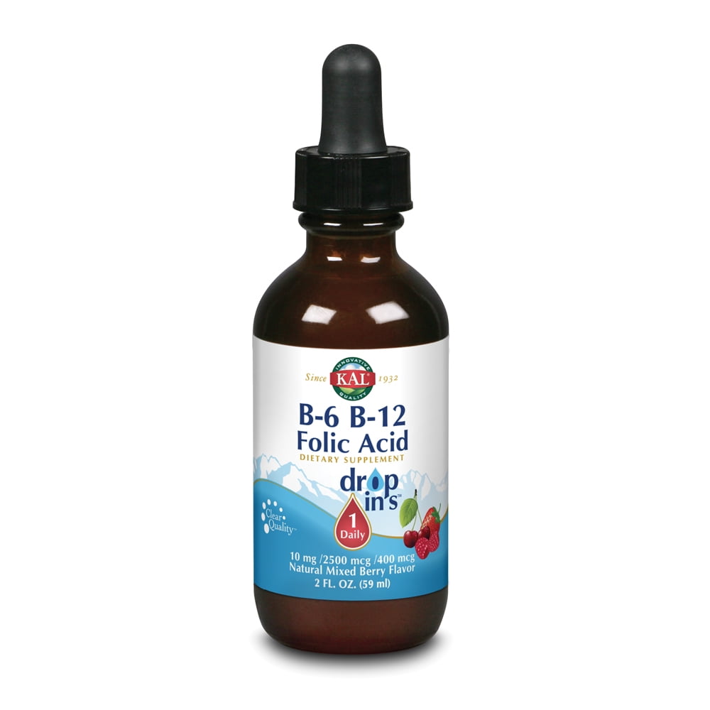 KAL B6 B12 Folic Acid DropIns Vitamin B Complex Drops 5MTHF for