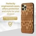 thumbnail image 2 of Case Yard Wooden Case Outside Soft TPU Silicone Slim Fit Shockproof Wood Phone Cover for Girls Boys Men and Women Supports Wireless Charging Triangle Pattern Design case for iPhone-12/12-Pro, 2 of 7