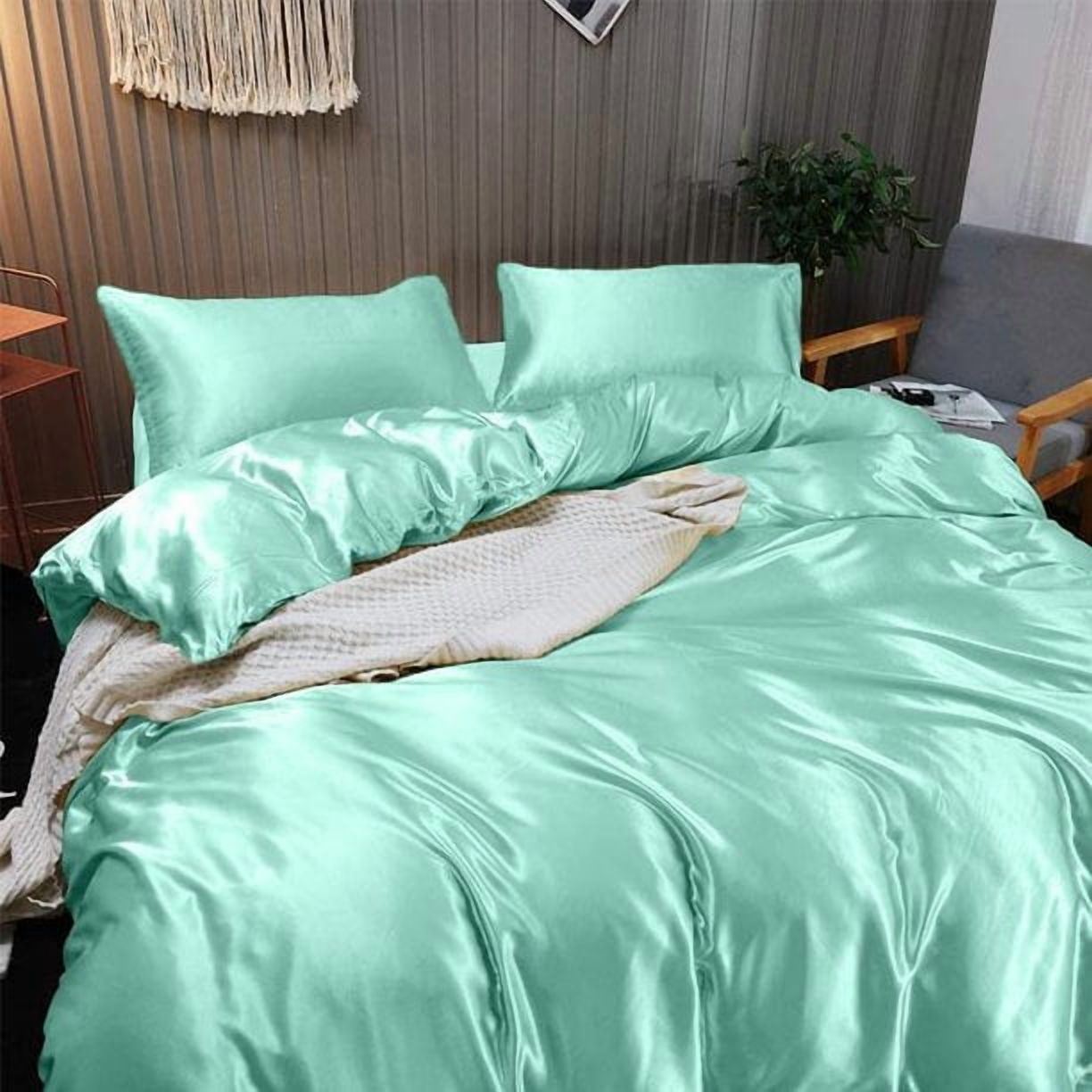 Cloud Fino 100% Silk Comforter 300 GSM Quilt Suitable for All Season Silky Super Soft Full/Queen Aqua Blue