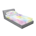 thumbnail image 2 of Ambesonne Abstract Fitted Sheet & Pillow Sham Set, Geometric Rhombus Art, Twinxl, Multicolor, 2 of 2