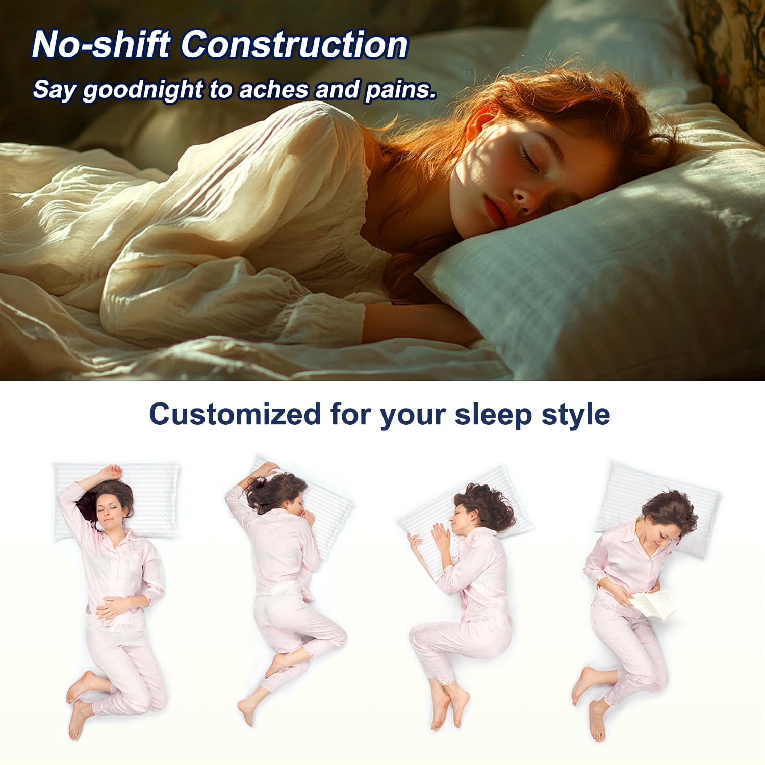 Pillows Standard Size Set Of 4 Hotel Collection Bed Pillow For Sleeping 4 Pack Back  Stomach Or Side Sleepers Soft And Supportive Washable Bedroom