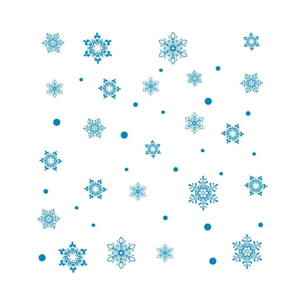 Adhesivos Decorativos Navideños De Copos De Nieve De Colores Lisos Adhesivos Estáticos Removibles Para Decorar Fiestas
