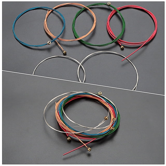 OULII 6Pcs Acoustic Guitar Strings Replacement Set Steel Material for Folk Guitar with Rich Clear Sound
