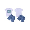 thumbnail image 3 of Yunliwuli Little Boys Summer Shorts Sets Short Sleeve Letter Embroidery Tops and Drawstring Shorts Sets, 3 of 10