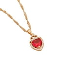 thumbnail image 1 of PVCS Ladies Fashion Multicolor Love Necklace Crystal Clavicle Chain Pendant, 1 of 3