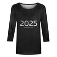 thumbnail image 5 of Awdenio Spring Winter Hoodie for Women Fashion 2025 Happy New Year Print Crewneck 3/4 Sleeve Loose Sweatshirt Capless Tops, 5 of 5