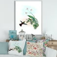 thumbnail image 2 of Designart 'Historic Hummingbird Flying To A Flower' Traditional Framed Canvas Wall Art Print, 2 of 5