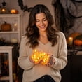 thumbnail image 4 of Pumpkin LED String Lights with Warm White Bulbs, Battery Operated Halloween Garland for Mantel, Porch, Window, Table, Bedroom, Party, Fall Harvest and House Decor, Brown2, 4 of 6