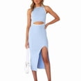 thumbnail image 1 of Vestido Sin Mangas Envuelto En La Cadera,Vestido Sin Mangas De La Cintura De Las Mujeres Vestido Con Corte De Cintura De Las Mujeres Vestido De La Cadera De Las Mujeres Meticulosamente Diseñado, 1 of 3