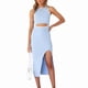 thumbnail image 2 of Vestido sin mangas para mujer, vestido de verano con corte en la cintura y contraste de color con abertura lateral en la cadera, 2 of 3