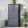 thumbnail image 3 of Knubmt 2 Doors Storage Cabinet with 3 Drawers, Wide Cabinet for Bathroom,Office,Living Room, Gray, 3 of 9