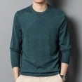 thumbnail image 5 of Men's Autumn Solid Round Neck Knitted Slim Fit Casual Long Sleeve Wool Sweater, 5 of 13