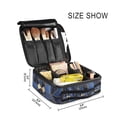 thumbnail image 3 of FORMRS Travel Makeup Bag Large Capacity Train Case Cosmetic Organizer with Adjustable Dividers, Blue Geometric Pattern, 3 of 8