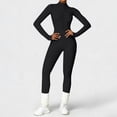 thumbnail image 5 of Women's Zippered Full Body Yoga Suit Long Sleeve Fitness Tight Bodysuit Outerwear Sportswear, 5 of 5