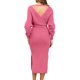 thumbnail image 1 of Vestido informal de mujer con cuello en V y espalda escotada: diseño elegante para todas las estaciones, lavable a máquina, tallas S-XL, largo 105-108 cm., 1 of 5