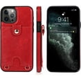 thumbnail image 2 of PU Leather Wallet Case for iPhone 13 Pro Max Removable Adjustable Crossbody Necklace Lanyard Shoulder Strap Case Cover with Card Holder,Detachable Anti-Lost Neck Strap Case 6.7",Red, 2 of 16