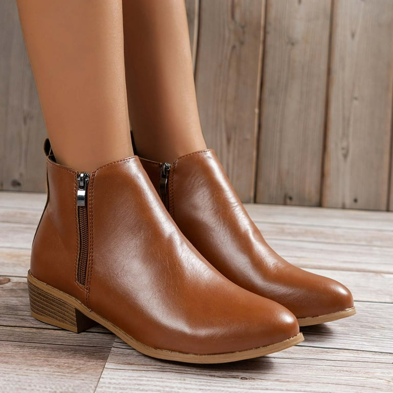 Buy New Fashion Short Tube Thick Heel Ladies Shoes-Brown, Fashion