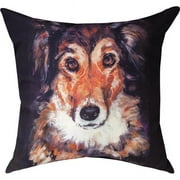 18" Square Climaweave Pillow with Pet Love Collie Dark Design
