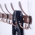 thumbnail image 2 of Dseap Coat Rack Wall Mounted-8 Tri Hooks,Stainless Steel Heavy Duty Metal Coat Hook Rail for Hats Clothing Entryway,Antique Copper, 2 of 7