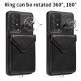 thumbnail image 3 of Allytech Galaxy A72 Case Wallet with Cards Holder & Detachable Shoulder Strap, Ring Holder Kickstand Vintage PU Leather Shockproof Wallet Case Cover for Samsung Galaxy A72 - Black, 3 of 14