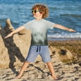 thumbnail image 3 of FORMRS Boys Rash Guard with Short Sleeves UPF 50+ Swim Shirts Sizes 3-12T, Foggy Forest, 3 of 6