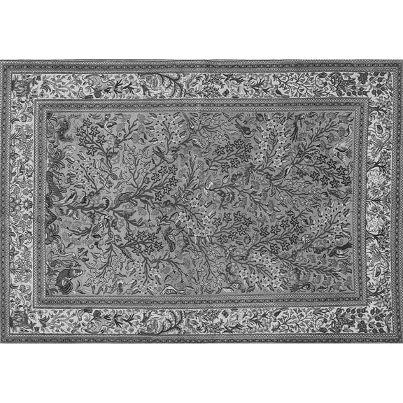Ahgly Company Indoor Rectangle Animal Gray Traditional Area Rugs, 2' x 4'