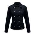 thumbnail image 4 of Ruyang Cropped Blazer Jackets for Women Elegant Slim Lapel Collar Business Casual Outfits Spring Jackets for Women 2024, 4 of 9