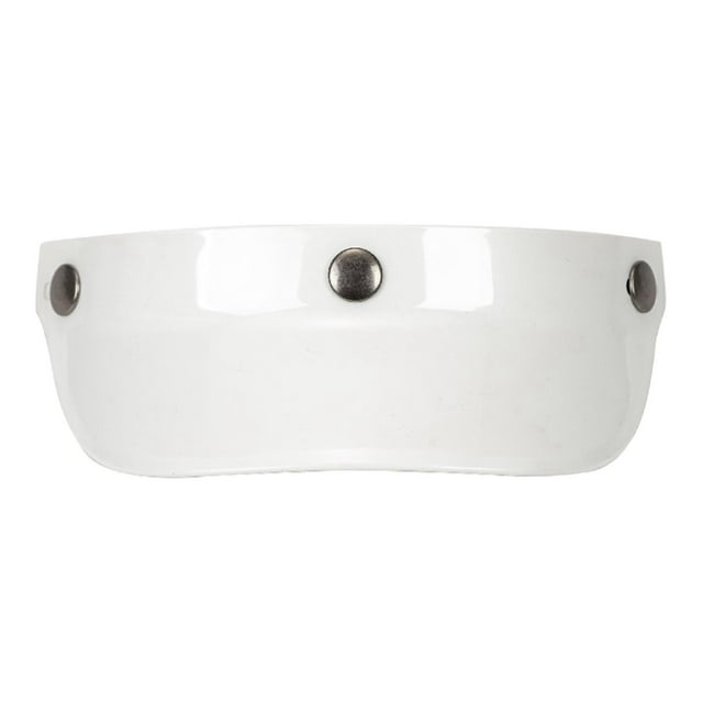koolsoo Motorcycle Peak Visor with 3 Snap Scratch Resistant for 3/4 Helmets White White3