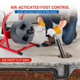 thumbnail image 5 of Kojooin Electric Drain Auger 50Ft x 5/16" – Auto-Feed Sewer Snake Machine with 6 Cutter Heads & Glove, Professional Drain Cleaner for 3/4"–3" Pipes, 5 of 8