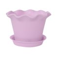 thumbnail image 1 of Home Office Plastic Petal Shaped Plant Planter Holder Flower Pot  w Tray, 1 of 3