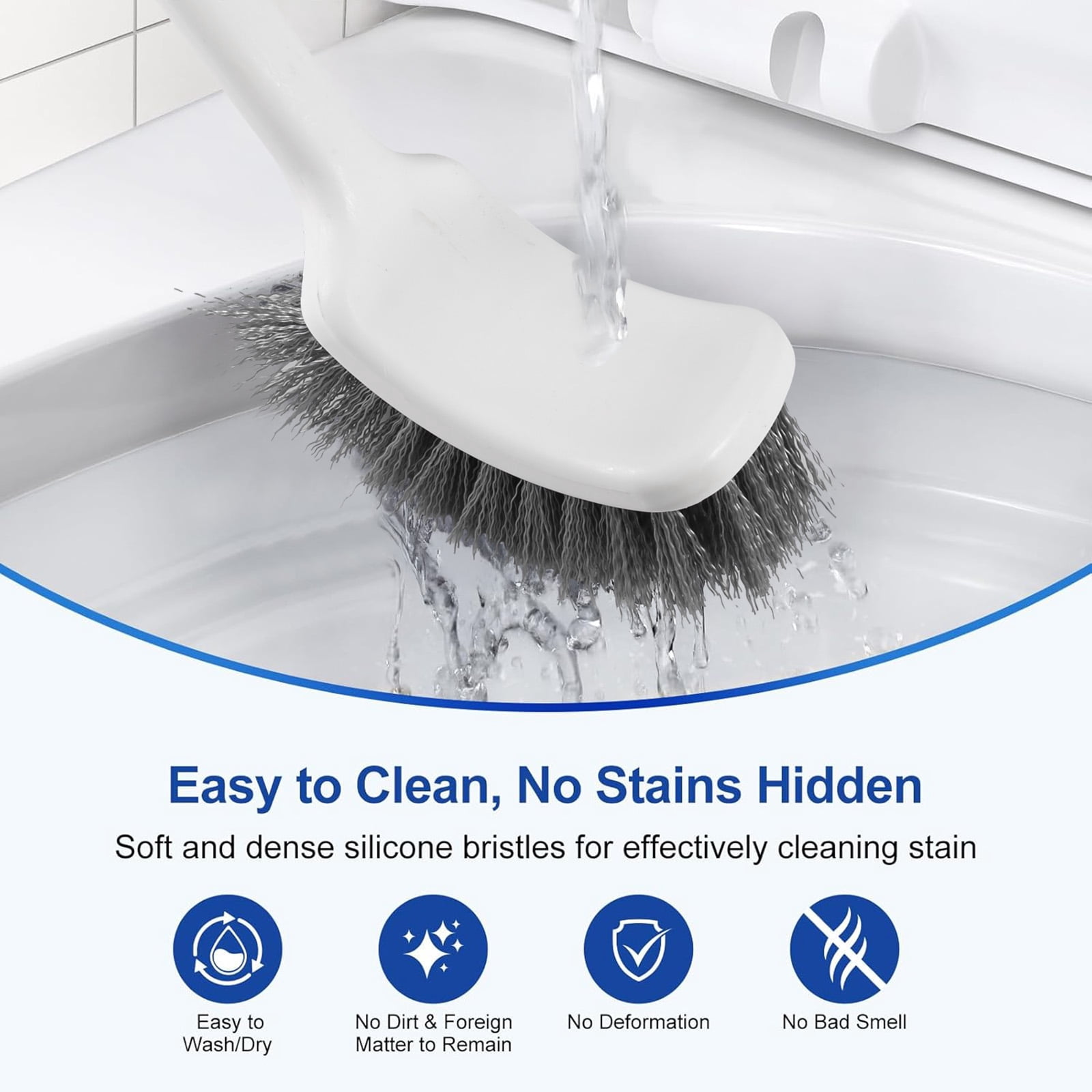 Zommapro Toilet brushes Caddy Set 1 Pack - Bathroom Scrubber Cleaner Brush with Holder