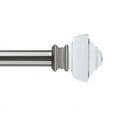 thumbnail image 2 of Lumi 1" Single Curtain Rod Set Brushed Nickel- Crystal Square  finials 36"-72" - Brushed Nickel, 2 of 5
