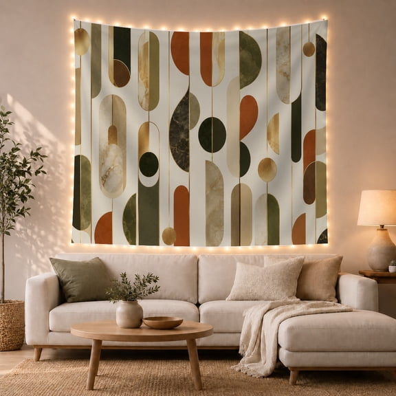 Mid-Century Geometric Abstract Tapestry Wall Hanging