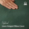 thumbnail image 2 of Set of 2 Decorative Linen Fringe Throw Pillow Covers Cozy Boho Farmhouse Cushion Cover with Tassels Soft Accent Pillowcase for Couch Sofa Bed Living Room Home Decor, 20×20 Inch, Pine Green, 2 of 6