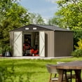 thumbnail image 2 of Patiowell Size Upgrade 10 x 8 ft. Outdoor Storage Metal Shed with Sloping Roof and Double Lockable Door, Brown, 2 of 7