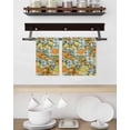 thumbnail image 3 of Orange Lemons Kitchen Dish Towels for Drying Dishes Set of 4, Summer Botanical Checkered Farmhouse Waffle Weave Microfiber Hand Tea Bathroom Towels Quick Dry & Absorbent Towel 15.7x23.6, 3 of 7