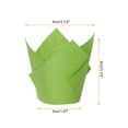 thumbnail image 2 of 50Pcs Forros para Cupcakes de Tulipán, Papel Estándar para Hornear, Envoltorios Impermeables Desechables para Cumpleaños, Banquetes y Fiestas, Verde, 2 of 6