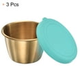 thumbnail image 3 of Contenedor de aderezo para ensaladas Uxcell de 3 piezas, 2.4 oz, tazas de condimento a prueba de fugas para picnic y viaje, azul cielo, 3 of 6
