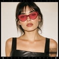 thumbnail image 3 of SA106 Womens Mod Chunky Thick Plastic Vintage Cat Eye Sunglasses - Pink Burgundy Frame / Pink Lens, 3 of 7