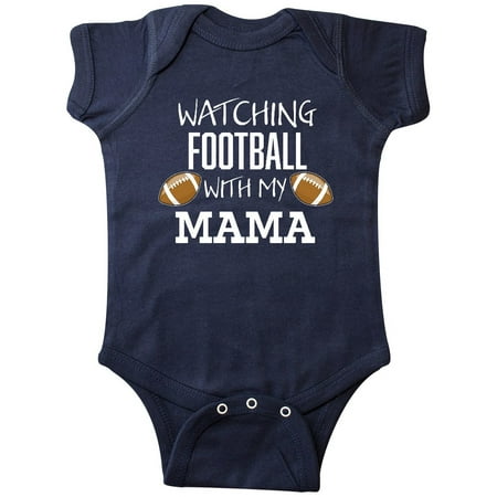 

Inktastic Watching Football with my Mama Gift Baby Boy or Baby Girl Bodysuit