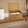 thumbnail image 7 of GoXteam Wicker Shelf Baskets with Lid, Handwoven Seagrass Storage Basket Bins Square Gift Boxes for Shelves Home Decor Organizer (Natural, Small), 7 of 7